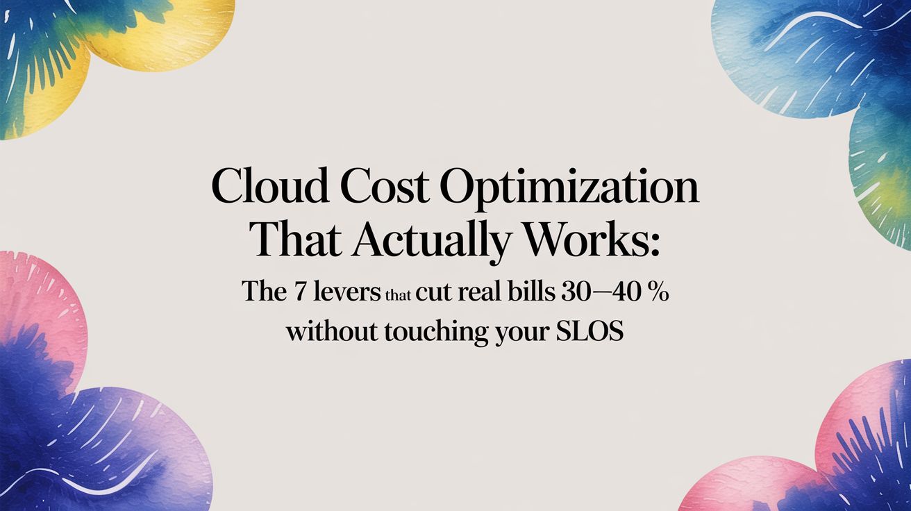 Cloud Cost Optimization That Actually Works: The 7 Levers That Cut Real Bills 30–40% Without Touching Your SLOs