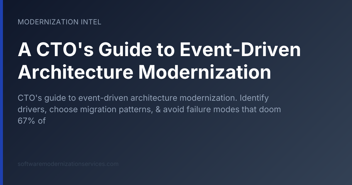 A CTO's Guide to Event-Driven Architecture Modernization