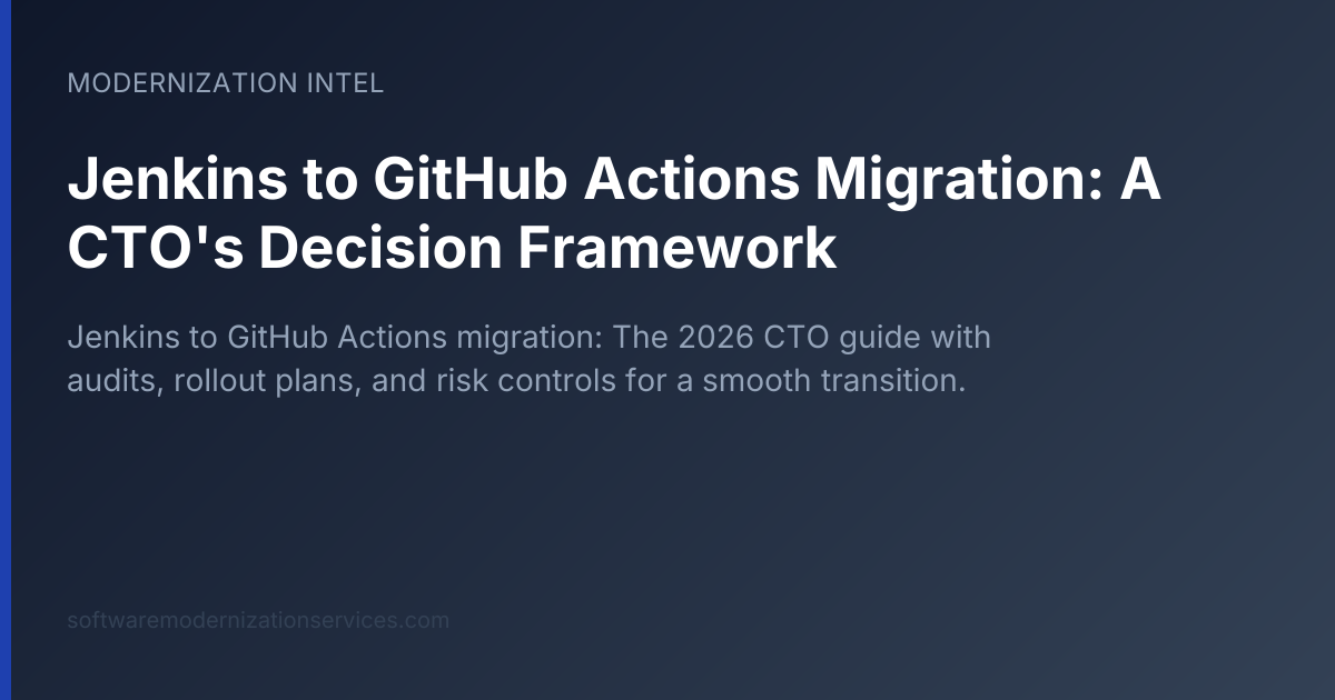 Jenkins to GitHub Actions Migration: A CTO's Decision Framework