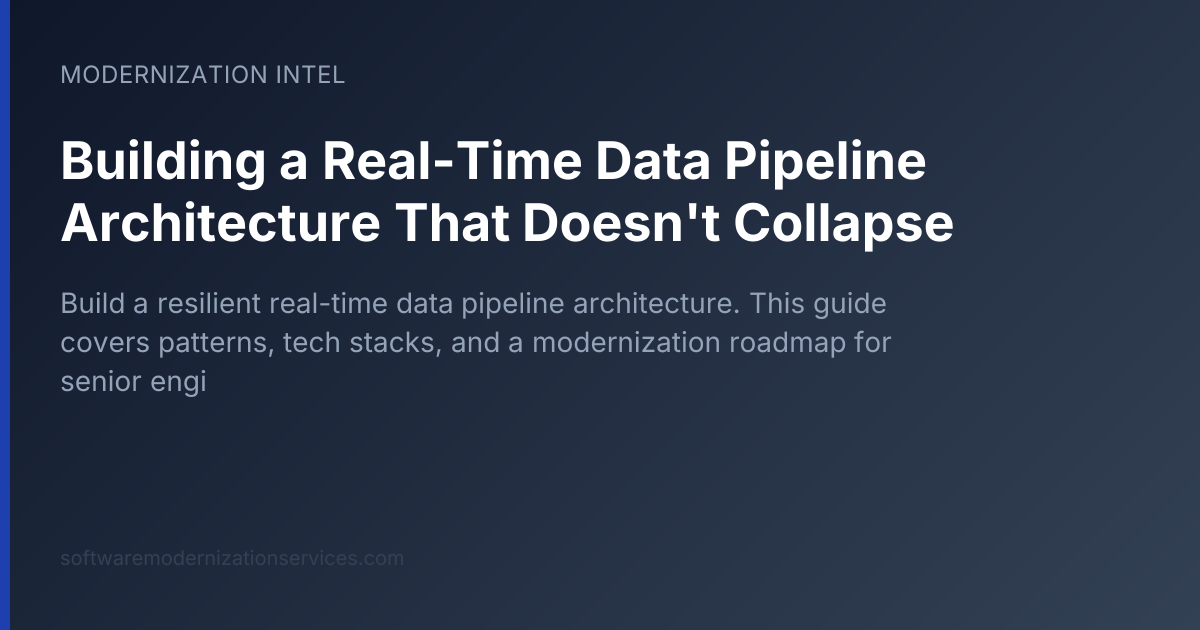 Building a Real-Time Data Pipeline Architecture That Doesn't Collapse