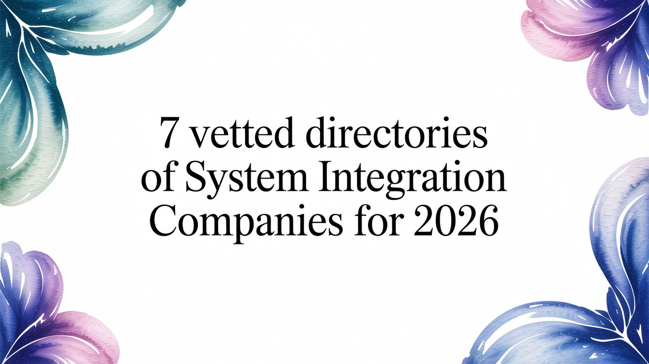 7 Vetted Directories of System Integration Companies for 2026